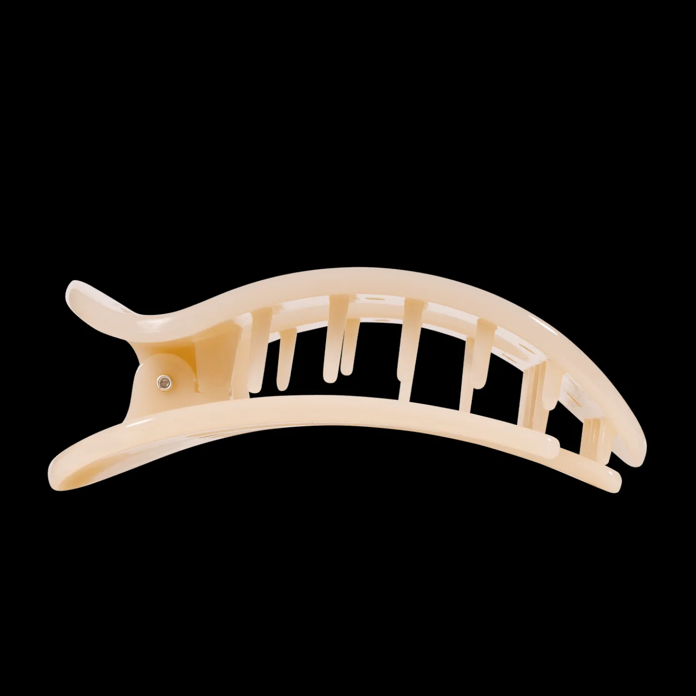 Almond Beige Large Flat Round Hair Clip