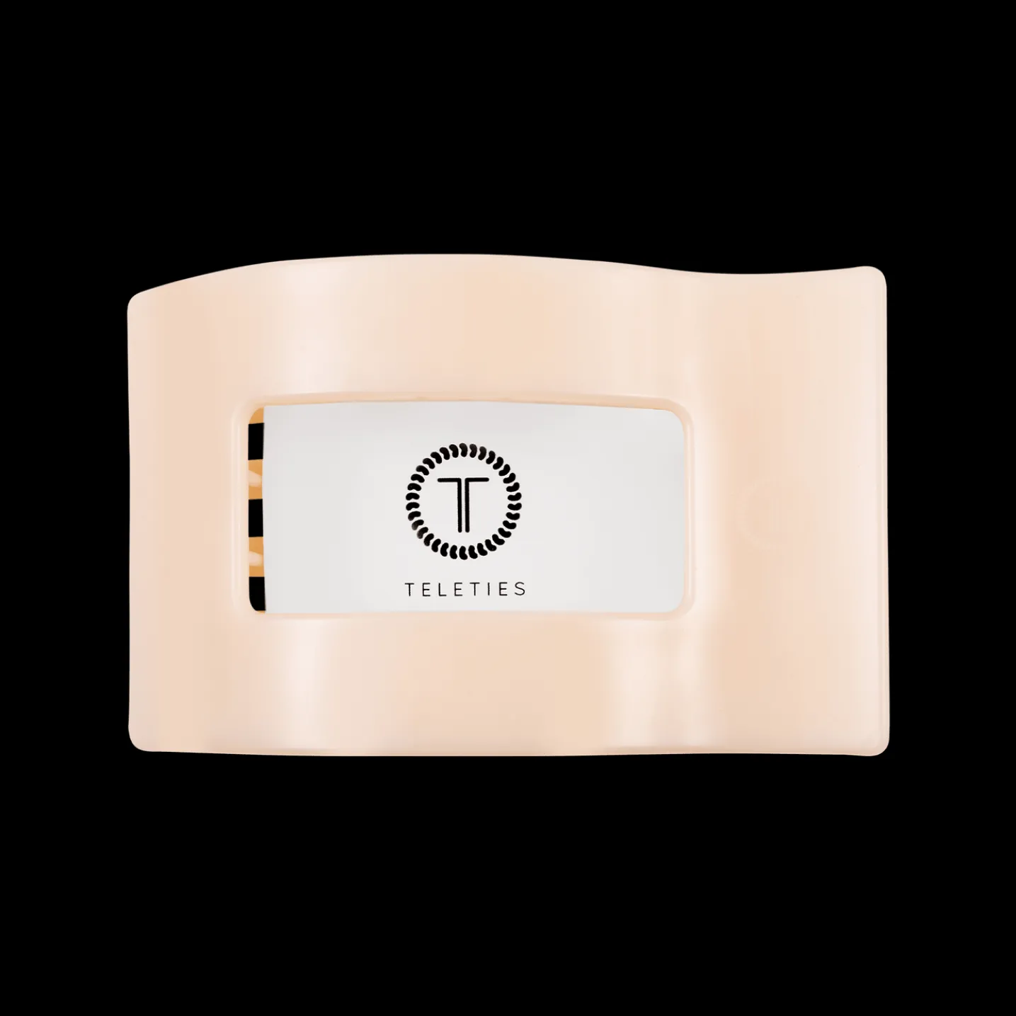 Almond Beige Medium Flat Rectangle Hair Clip