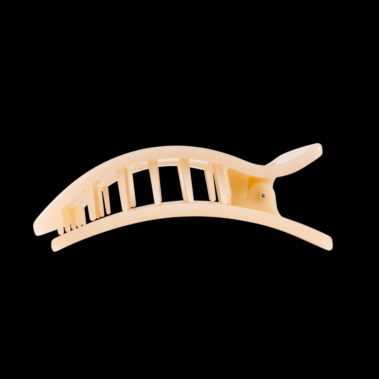 Almond Beige Medium Flat Rectangle Hair Clip