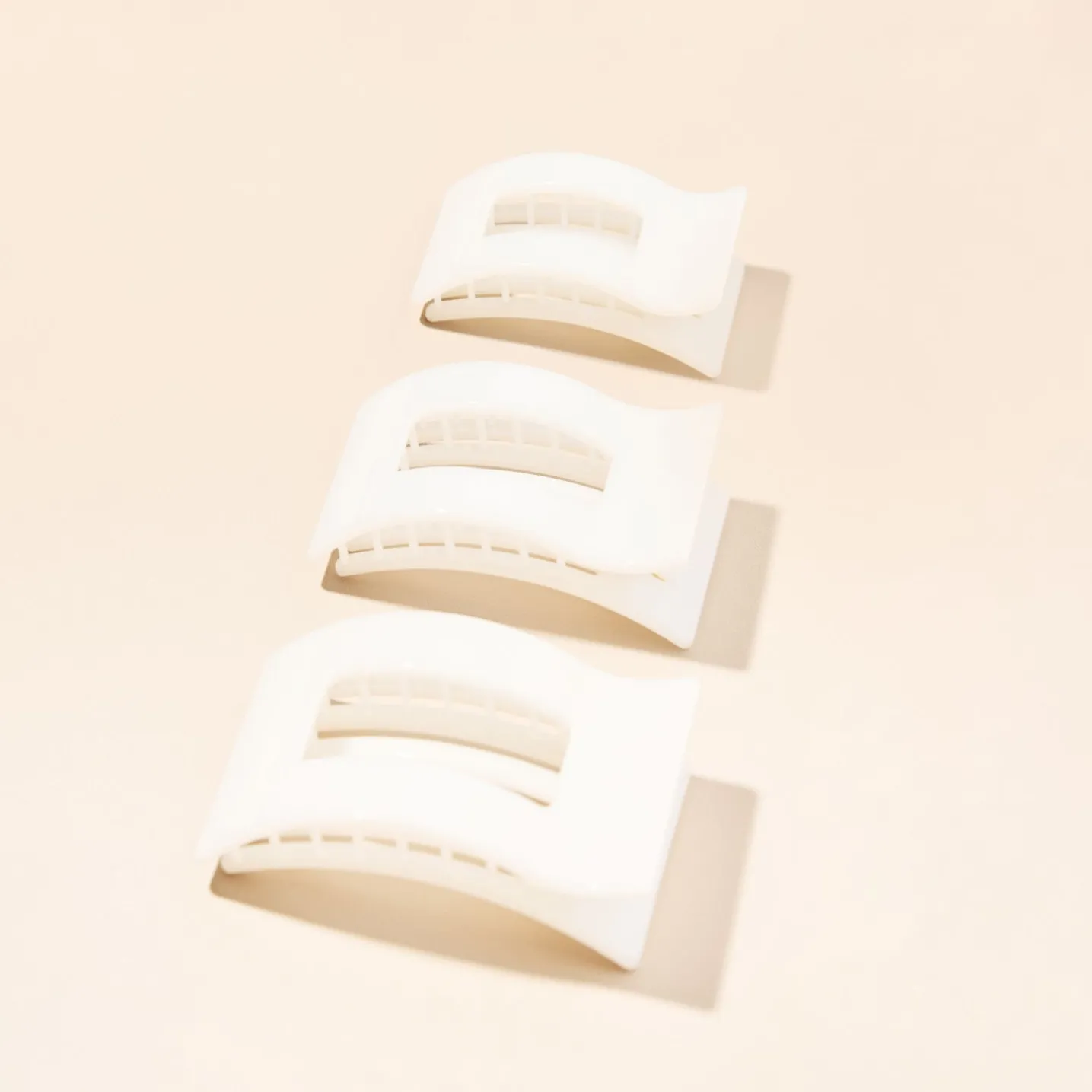 Coconut White Small Flat Rectangle Hair Clip