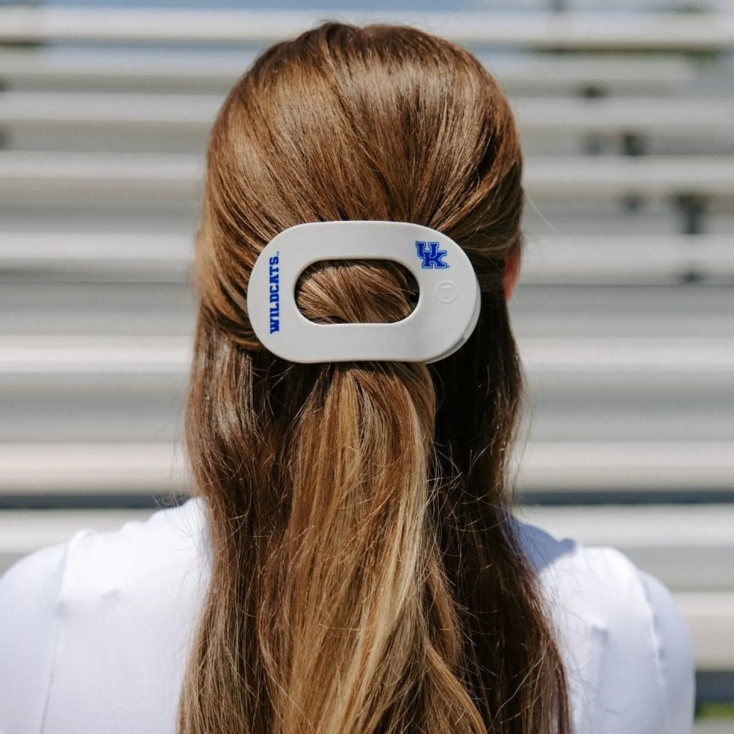 Go Big Blue! Large Flat Round Hair Clip