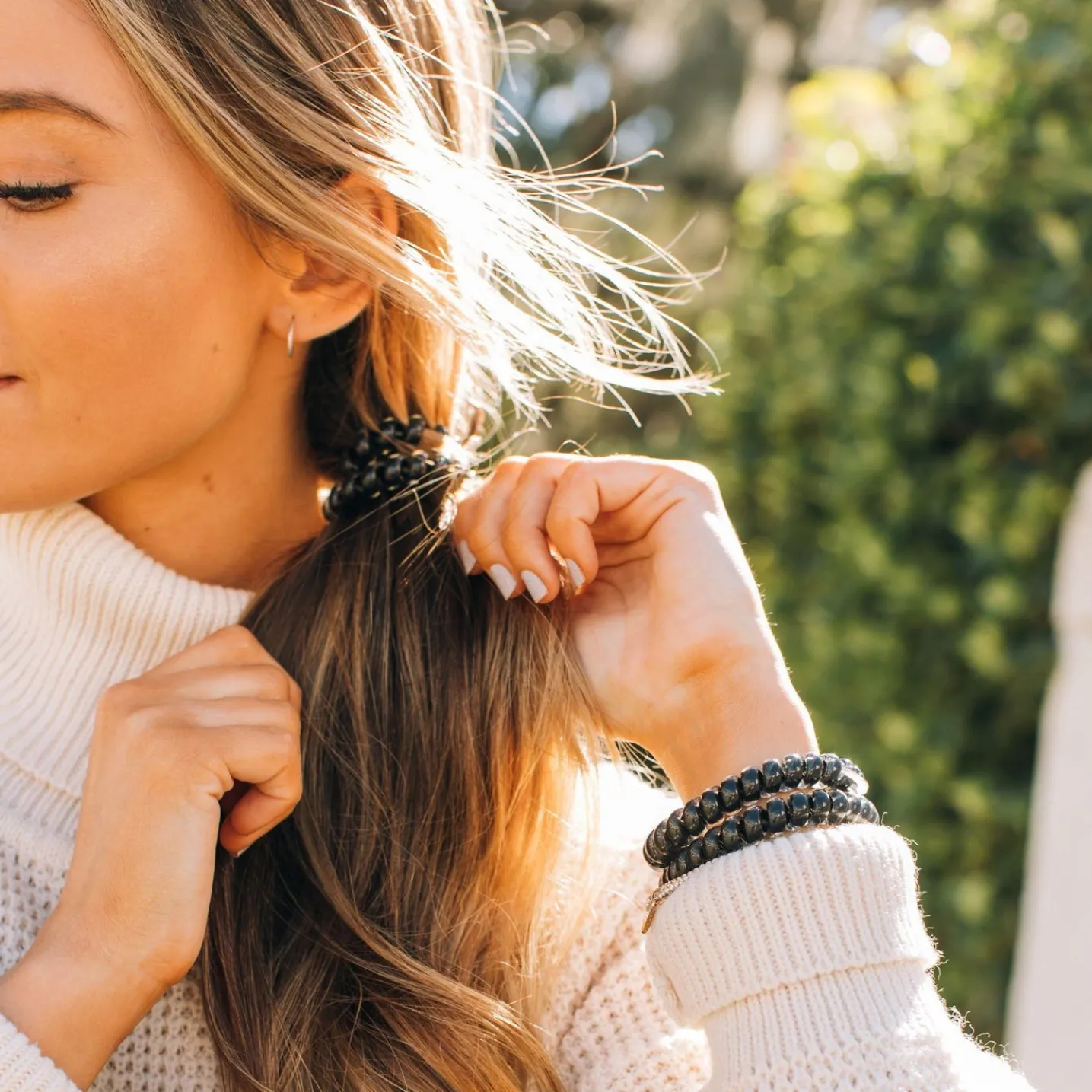 Jet Black Large Hair Ties