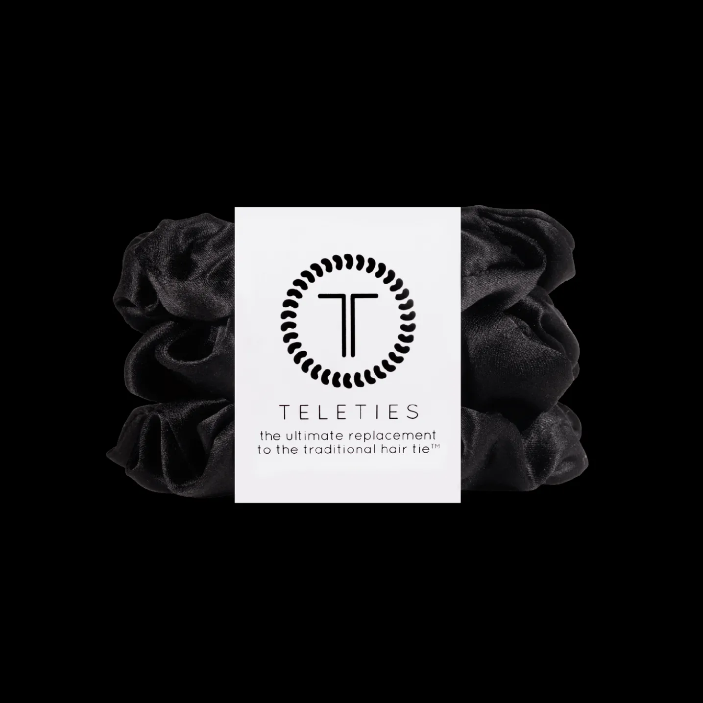 Jet Black Large Silk Scrunchies