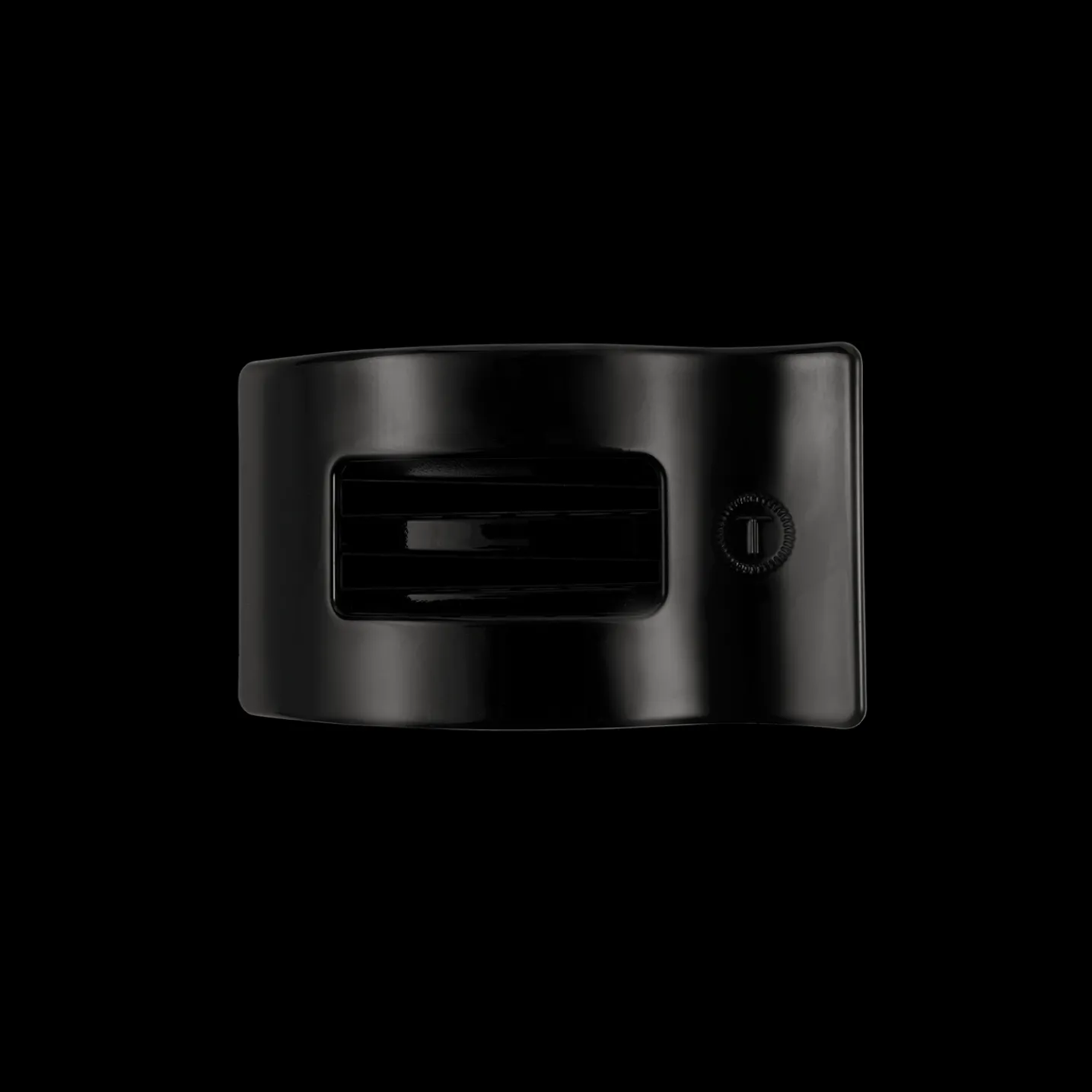 Jet Black Small Flat Rectangle Hair Clip