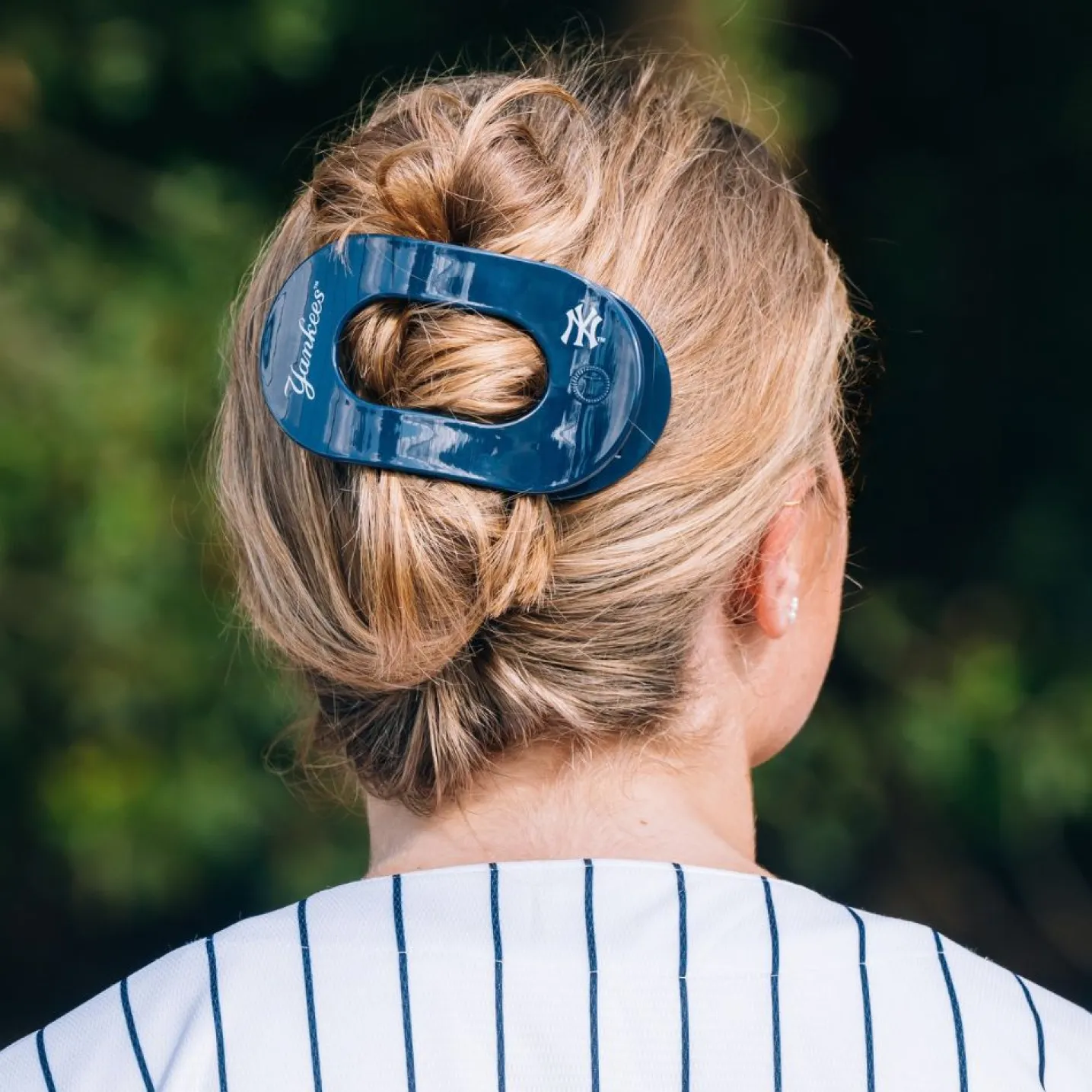 New York Yankees Large Flat Round Hair Clip