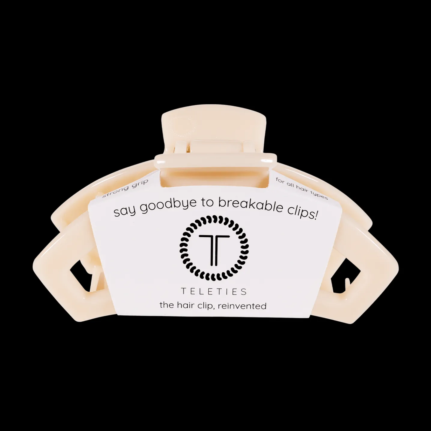 Open Almond Beige Small Claw Hair Clip