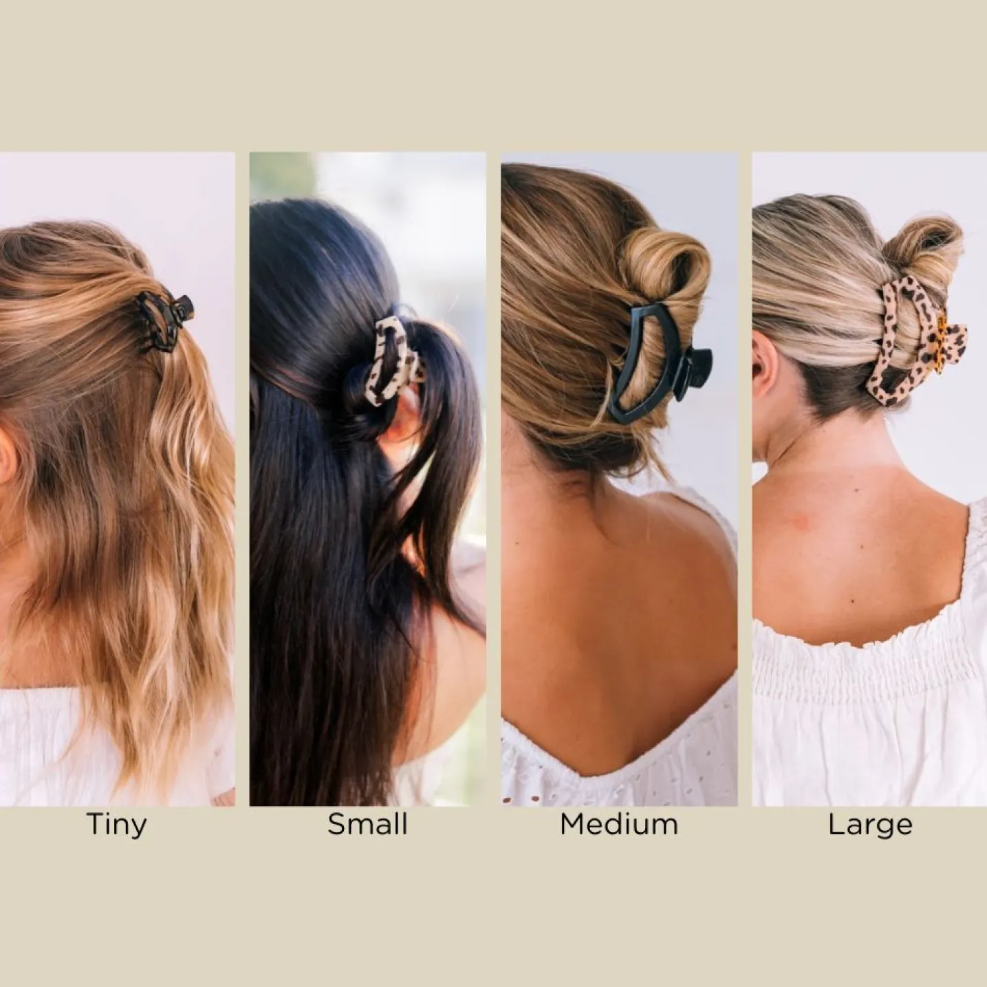 Open Almond Beige Small Claw Hair Clip