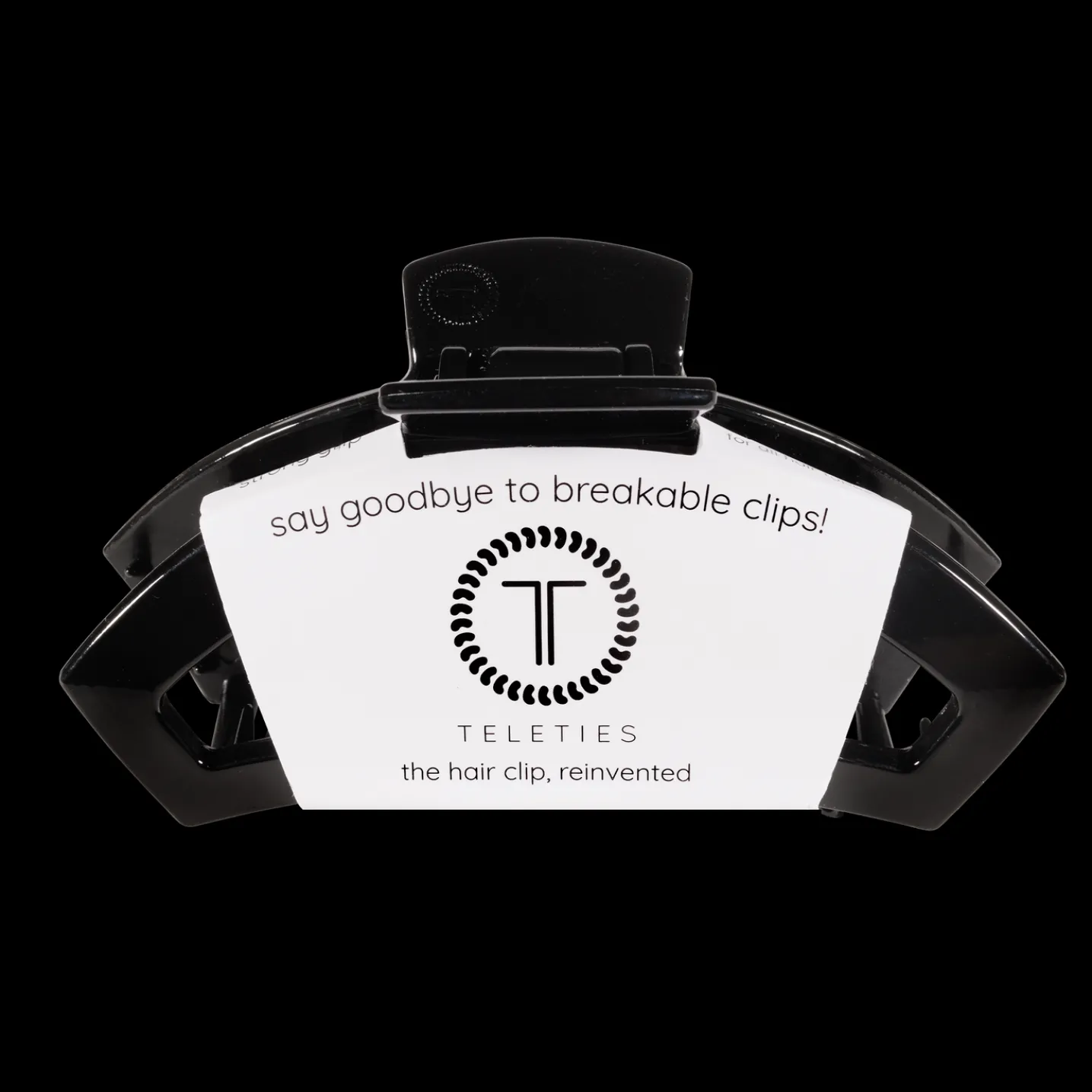 Open Jet Black Large Claw Hair Clip