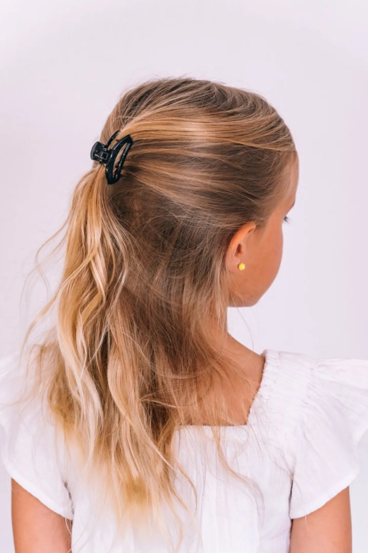 Open Jet Black Tiny Claw Hair Clip