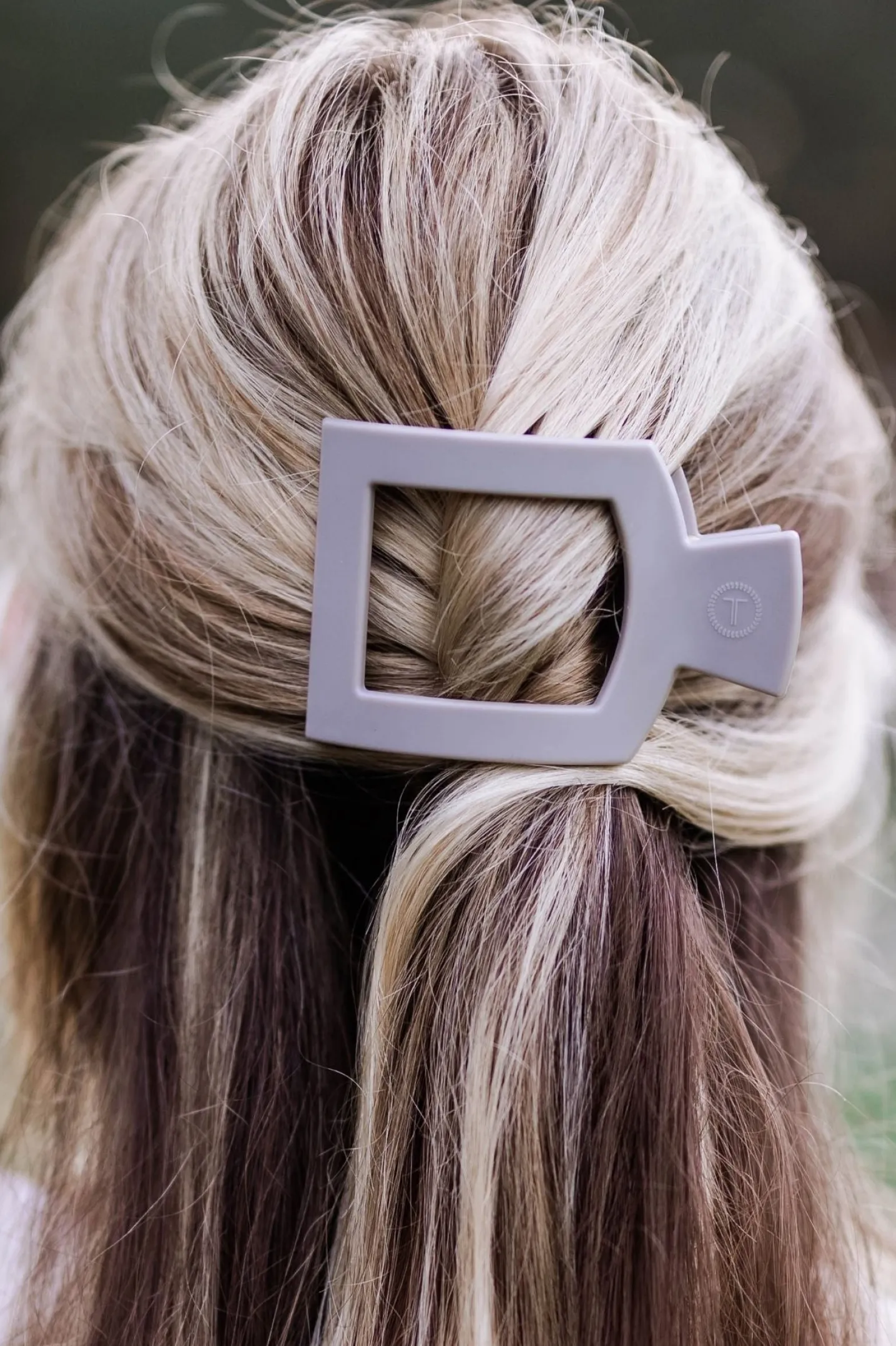 Silver Flames Medium Flat Square Hair Clip