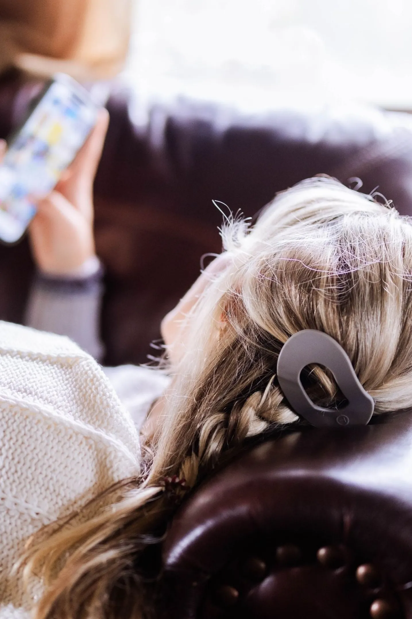 Silver Flames Small Flat Round Hair Clip