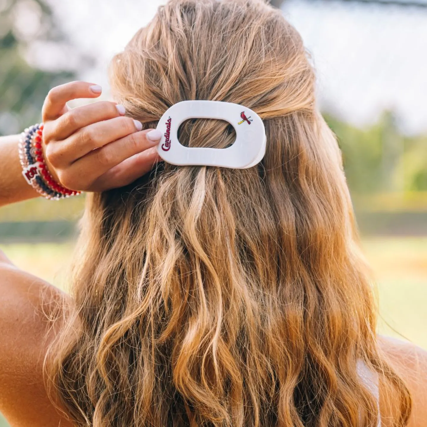 St. Louis Cardinals Medium Flat Round Hair Clip