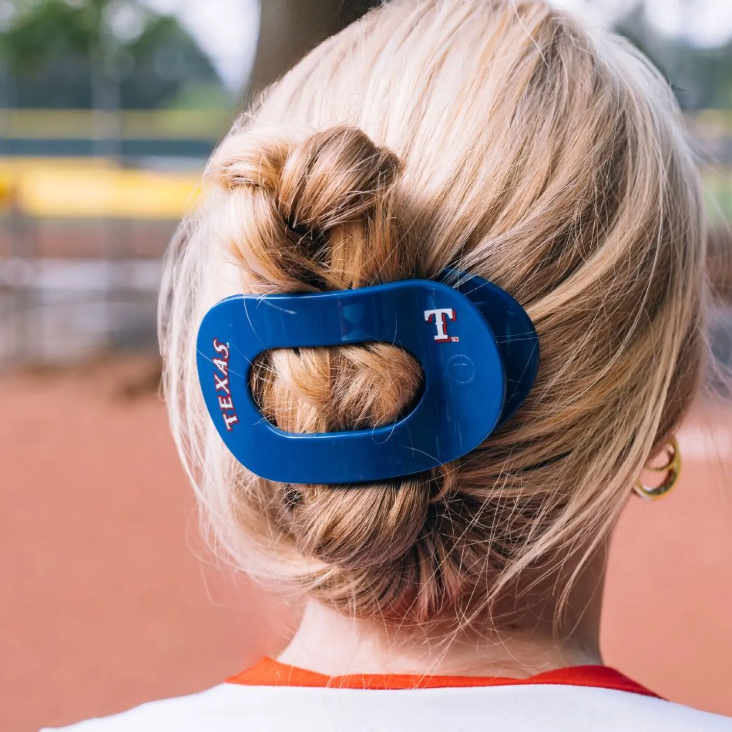 Texas Rangers Large Flat Round Hair Clip