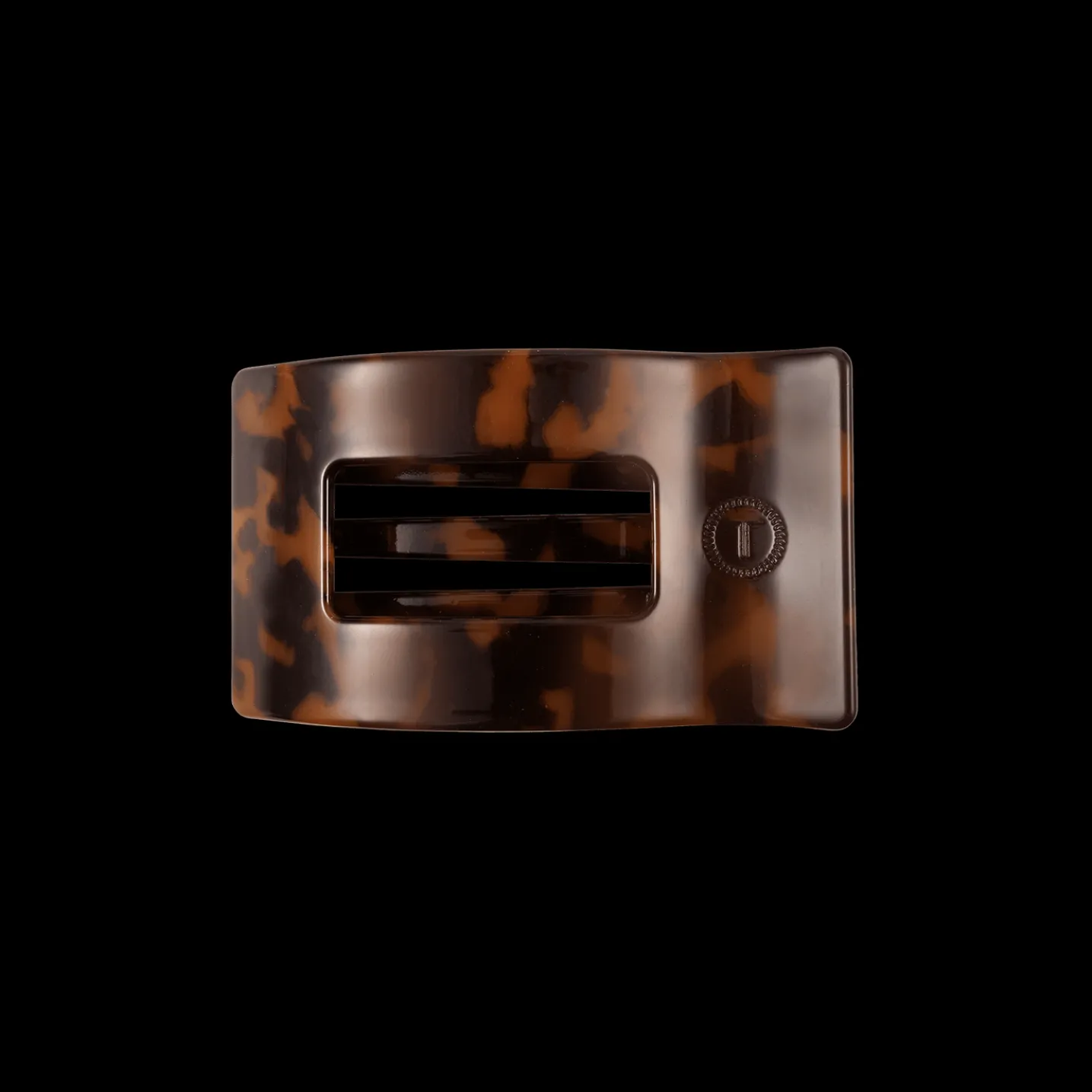 Tortoise Small Flat Rectangle Hair Clip
