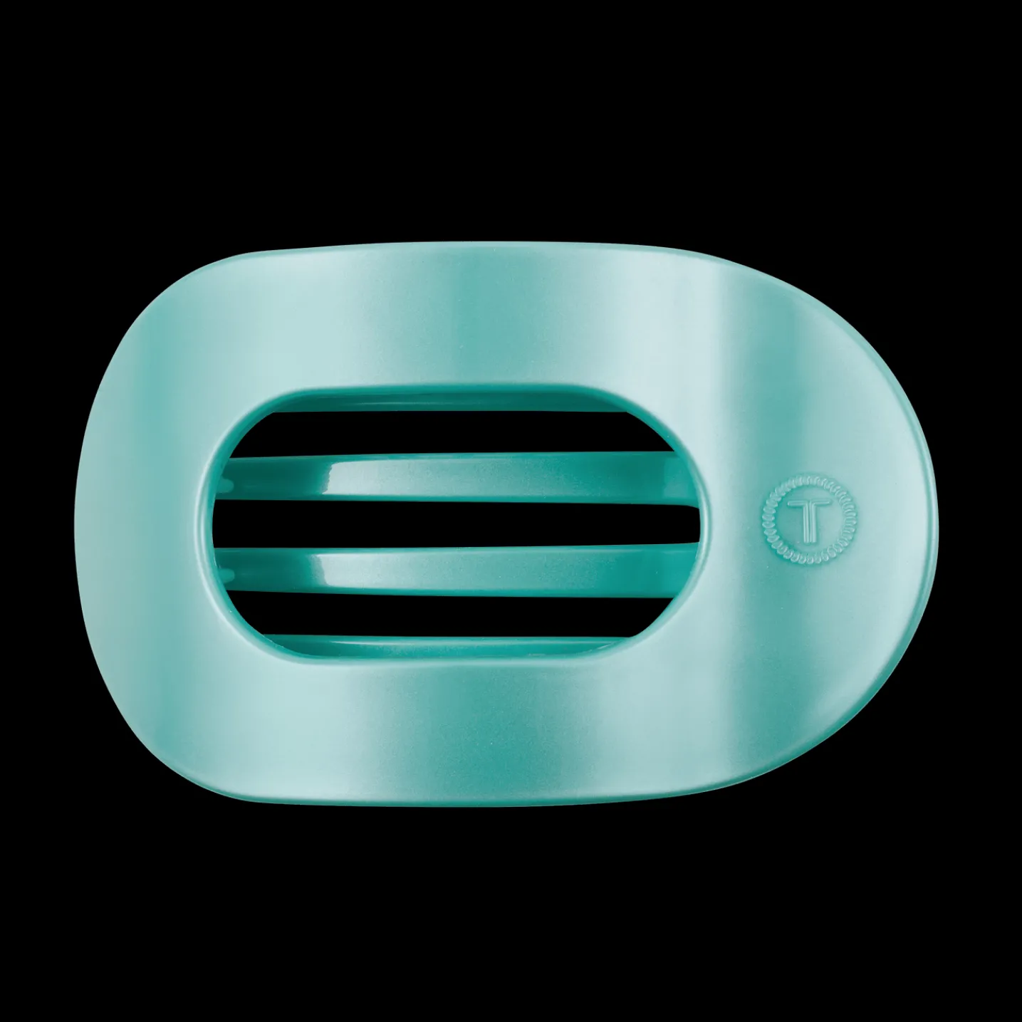 Totally Turquoise Large Flat Round Hair Clip