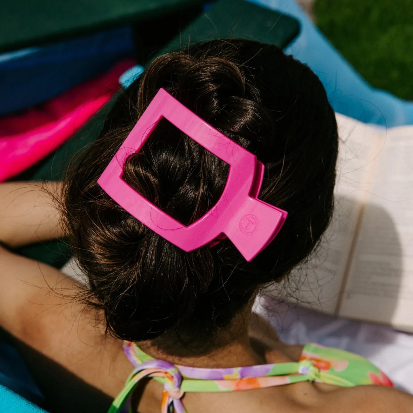 Tropical Punch Large Flat Square Hair Clip