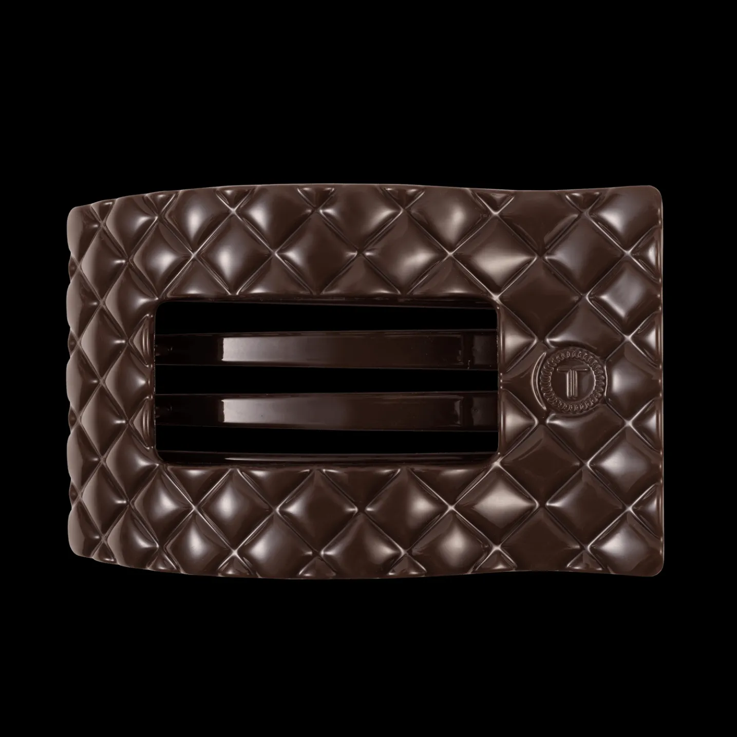 Truly Taupe Quilted Large Flat Rectangle Hair Clip