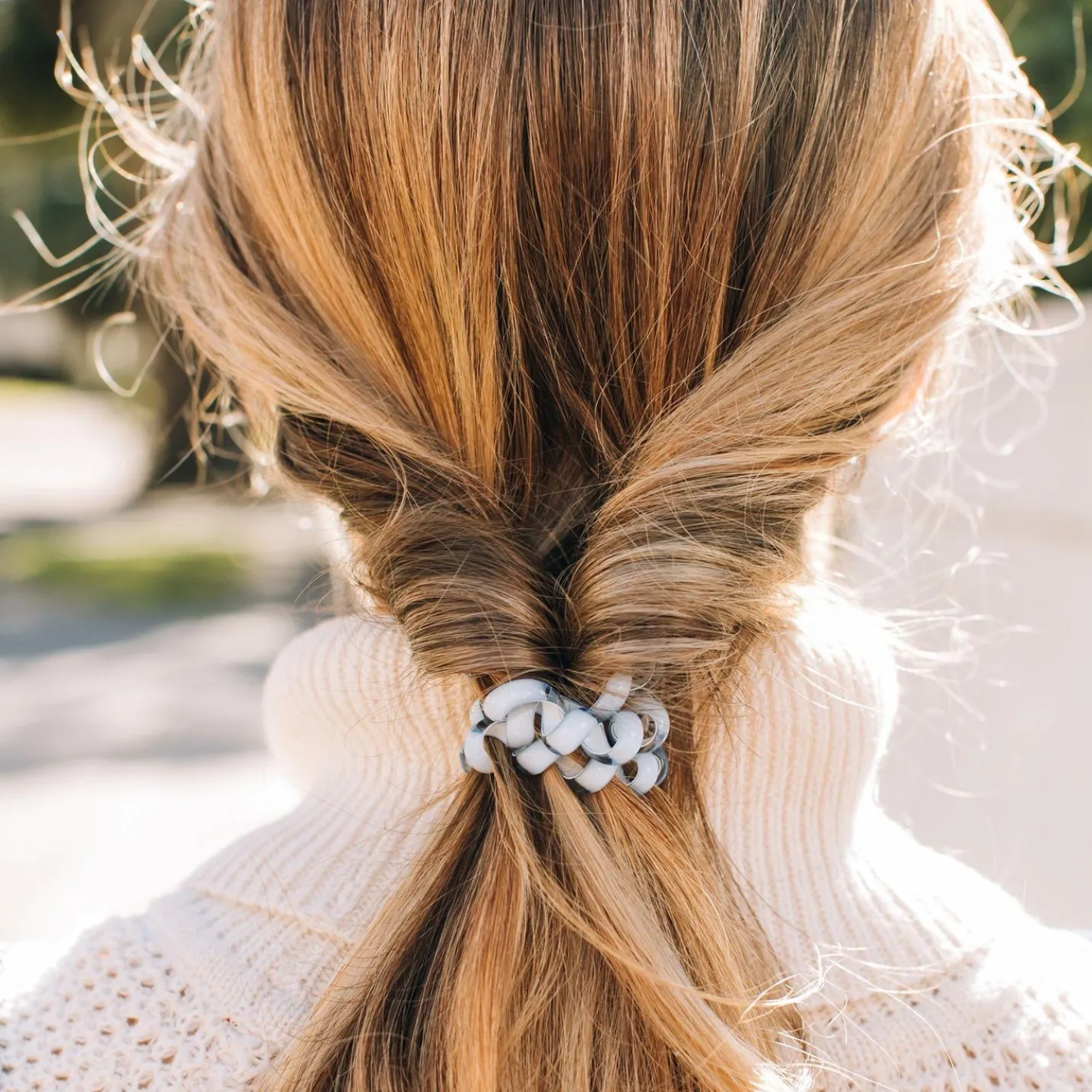 Washed Denim Large Hair Ties