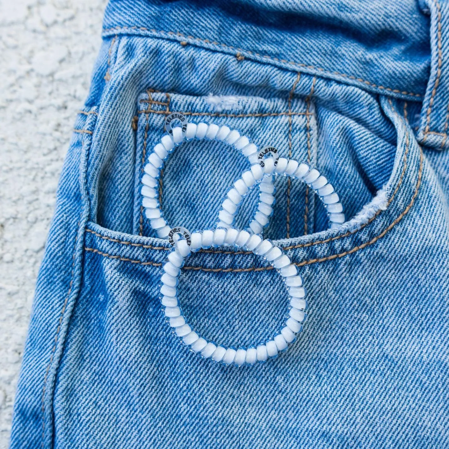 Washed Denim Small Hair Ties